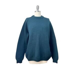 Vintage Waldburger Swiss Virgin Wool Raglan Sweater Teal Size 52 XL  Switzerland